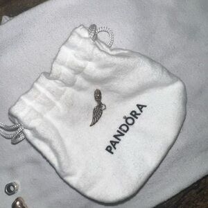 Pandora Gold Wing Charm and gold heart